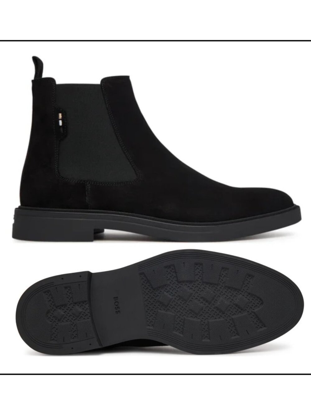 Men's Hugo Boss Calev Cheb sdfb Black Suede Chelsea Boots-Size 12 (50552528)